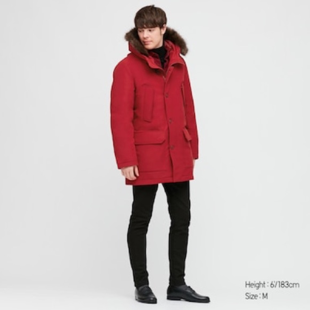 Uniqlo Utra Warm Down Red Coat Parka